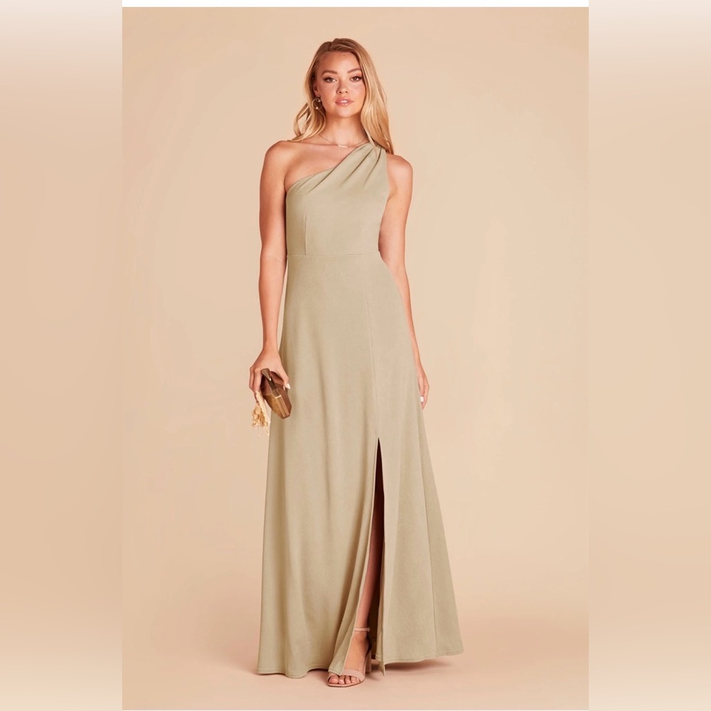 Birdy Grey Elegant One-Shoulder Neutral Champagne Dress